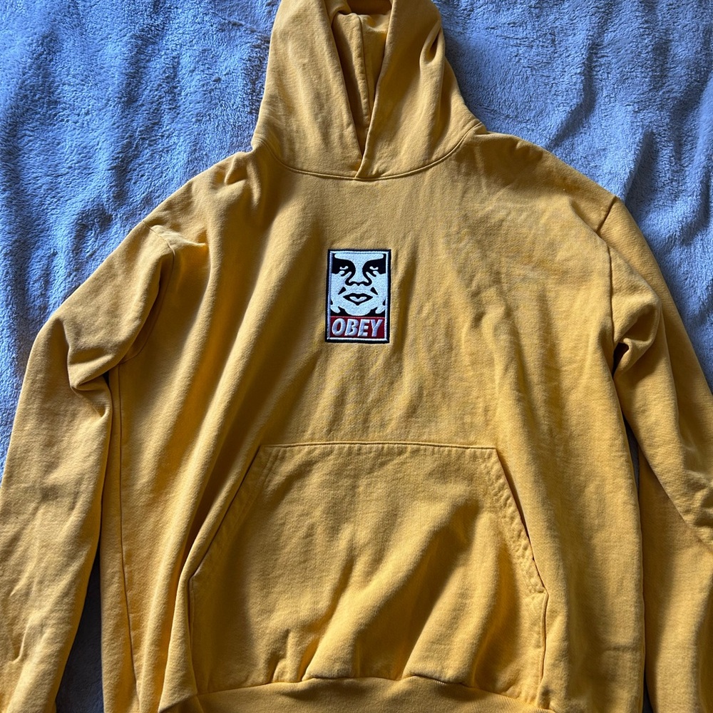 Obey Men's Yellow Hoodie